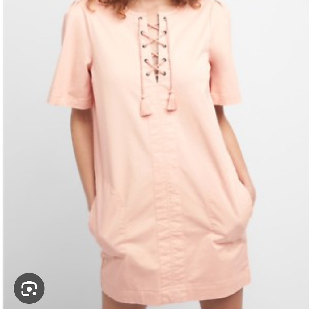 GAP Lace-Up Blush Mini Dress Xs